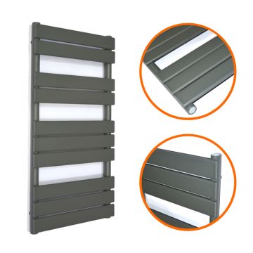 1000 x 450mm Anthracite Heated Towel Rail, Bathroom Radiator