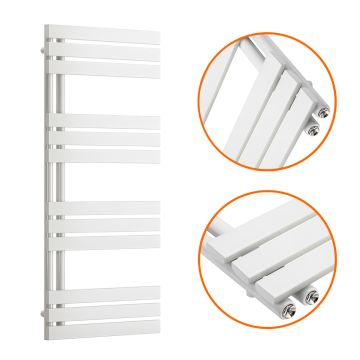 1180 x 500mm White Flat Panel Bathroom Towel Radiator