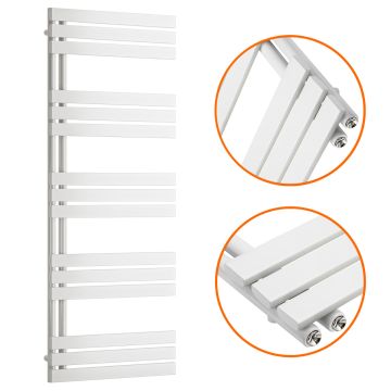 1510 x 600mm White Flat Panel Bathroom Towel Radiator