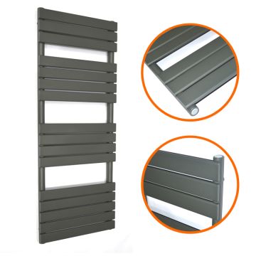 1600 x 600mm Anthracite Heated Towel Rail, Bathroom Radiator