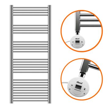 1600 x 600mm Electric Chrome Heated Towel Rail