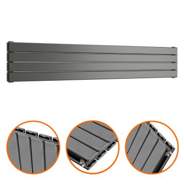 280mm x 1600mm Anthracite Double Flat Panel Horizontal / Landscape Radiator