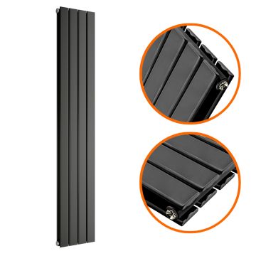 1780 x 280mm Black Double Flat Panel Vertical Radiator 