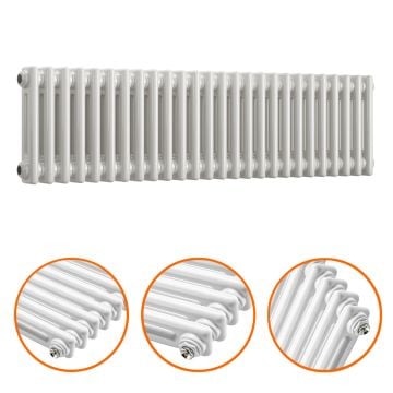 300 x 1193mm White Horizontal Traditional 2 Column Radiator