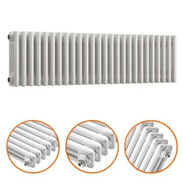 300 x 1193mm White Horizontal Traditional 3 Column Radiator