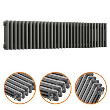 300 x 1508mm Anthracite Horizontal Traditional 3 Column Radiator