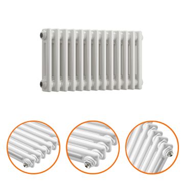 300 x 608mm White Horizontal Traditional 2 Column Radiator