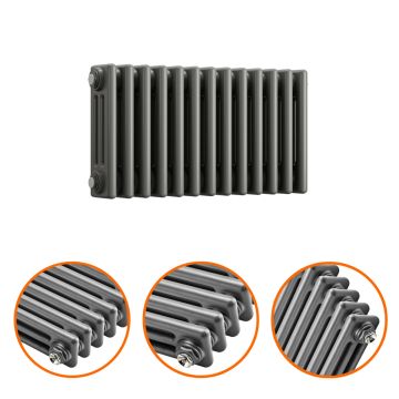 300 x 608mm Anthracite Horizontal Traditional 3 Column Radiator