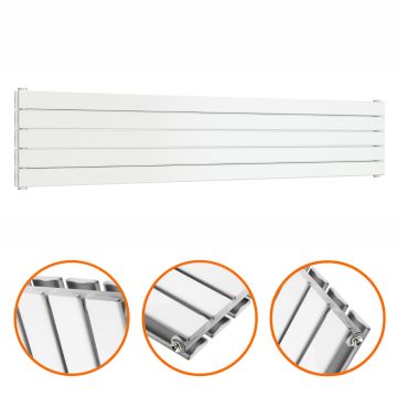 350mm x 1780mm White Double Flat Panel Horizontal / Landscape Radiator