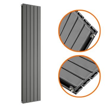 1780 x 350mm Anthracite Double Flat Panel Vertical Radiator 