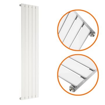 1780 x 350mm White Single Flat Panel Vertical Radiator 