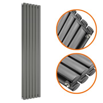 1780 x 354mm Anthracite Double Oval Tube Vertical Radiator 