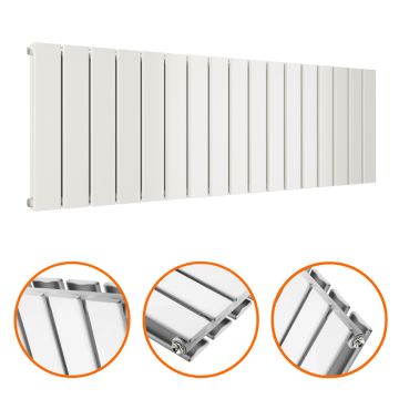 400 x 1190mm White Double Flat Panel Horizontal Radiator 