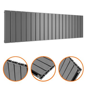 400 x 1400mm Anthracite Double Flat Panel Horizontal Radiator 