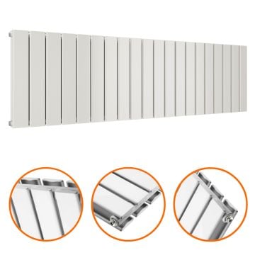 400 x 1400mm White Double Flat Panel Horizontal Radiator 