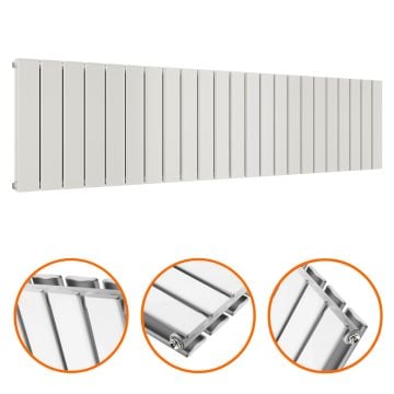 400 x 1610mm White Double Flat Panel Horizontal Radiator