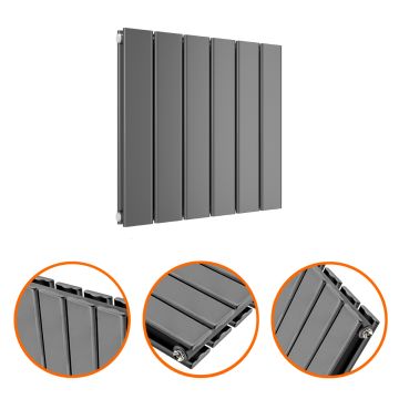 400 x 420mm Anthracite Double Flat Panel Horizontal Radiator