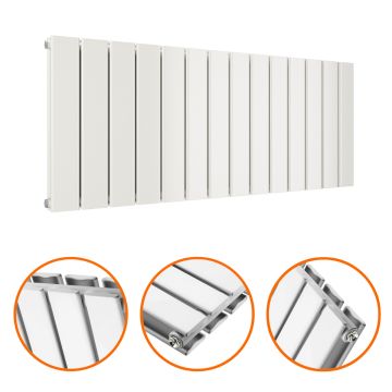 400 x 980mm White Double Flat Panel Horizontal Radiator 