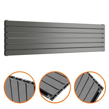 420mm x 1600mm Anthracite Double Flat Panel Horizontal / Landscape Radiator