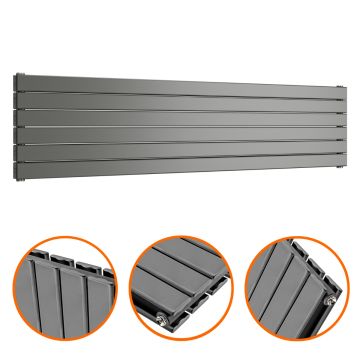 420mm x 1780mm Anthracite Double Flat Panel Horizontal / Landscape Radiator