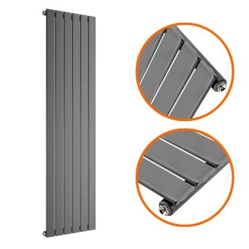 1780 x 420mm Anthracite Single Flat Panel Vertical Radiator 