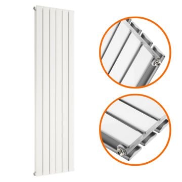 1600 x 420mm White Double Flat Panel Vertical Radiator 