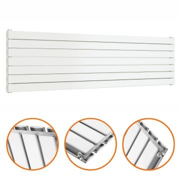 490mm x 1780mm White Double Flat Panel Horizontal / Landscape Radiator