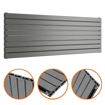 560mm x 1600mm Anthracite Double Flat Panel Horizontal / Landscape Radiator