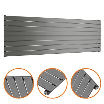 560mm x 1780mm Anthracite Single Flat Panel Horizontal / Landscape Radiator