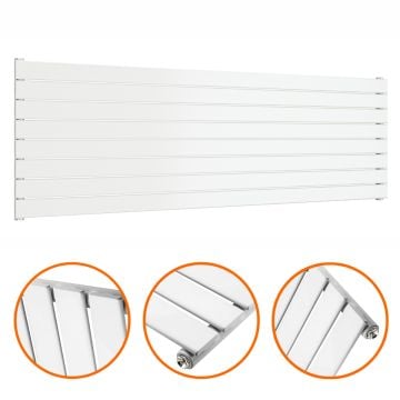 560mm x 1780mm White Single Flat Panel Horizontal / Landscape Radiator