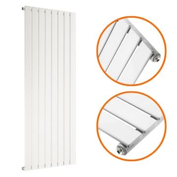 1600 x 560mm White Single Flat Panel Vertical Radiator 