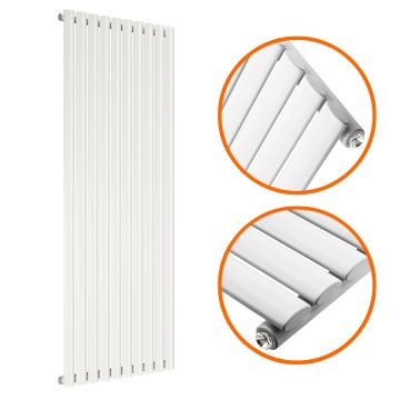 1780 x 590mm White Single Oval Tube Vertical Radiator 