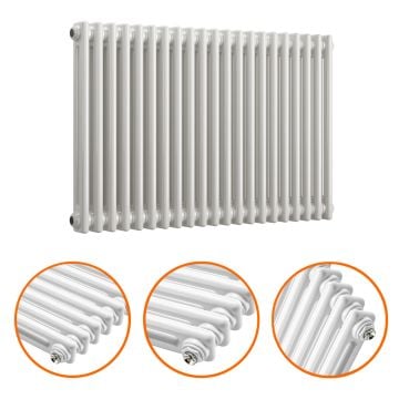 600 x 1013mm White Horizontal Traditional 2 Column Radiator