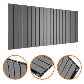 635 x 1400mm Anthracite Double Flat Panel Horizontal Radiator 