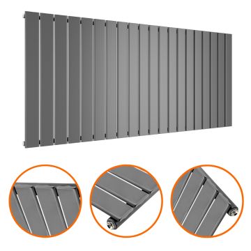 635 x 1400mm Anthracite Single Flat Panel Horizontal Radiator 