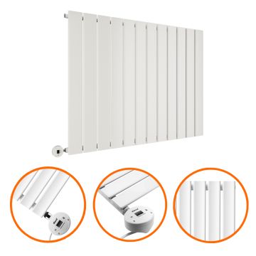 635 x 840mm Electric White Single Flat Panel Horizontal Radiator