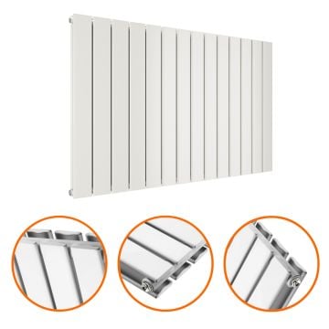 635 x 980mm White Double Flat Panel Horizontal Radiator 