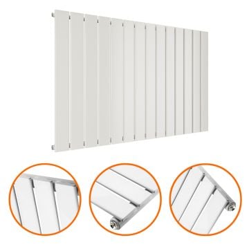 635 x 980mm White Single Flat Panel Horizontal Radiator 