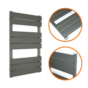 800 x 450mm Anthracite Heated Towel Rail, Bathroom Radiator