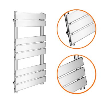 800 x 450mm Flat Panel Chrome Ladder Towel Radiator