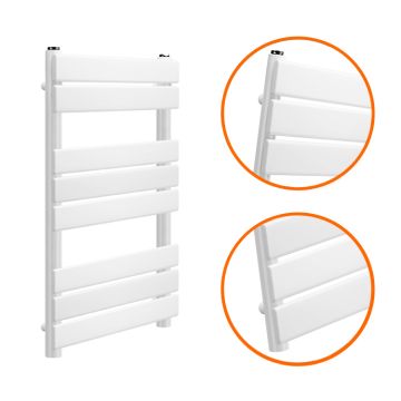 800 x 600mm White Heated Towel Rail, Bathroom Radiator