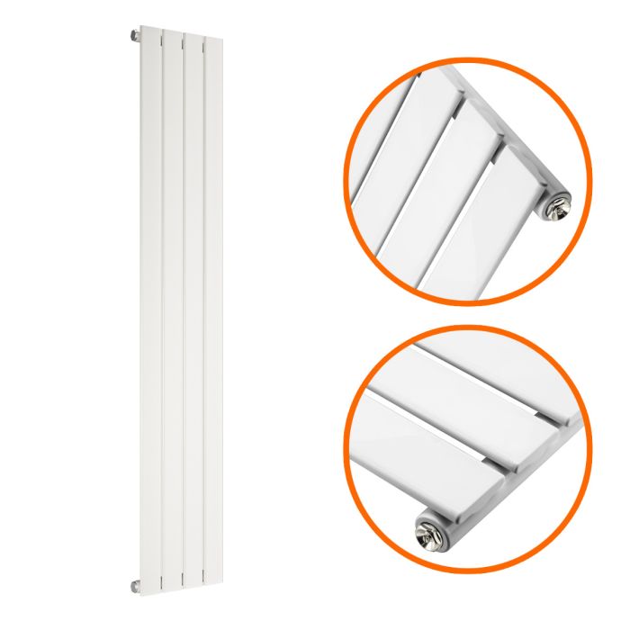 1780 x 280mm White Single Flat Panel Vertical Radiator 