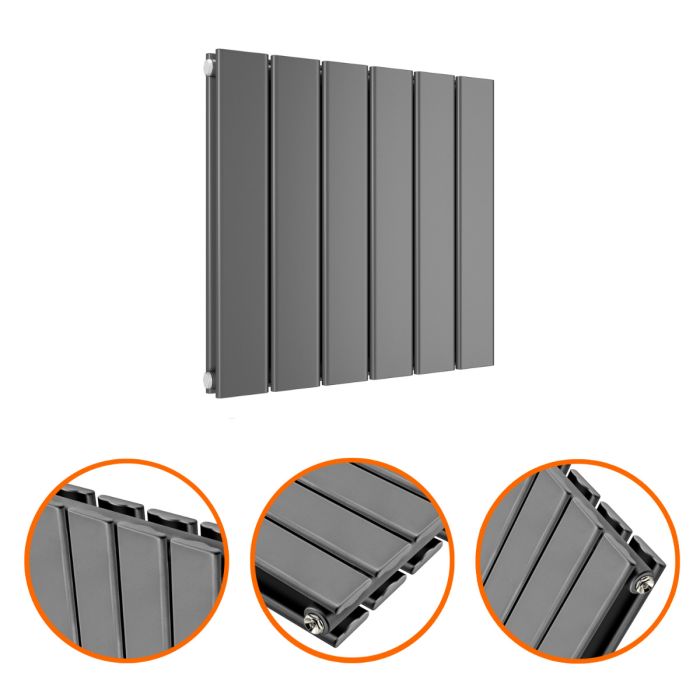 400 x 420mm Anthracite Double Flat Panel Horizontal Radiator