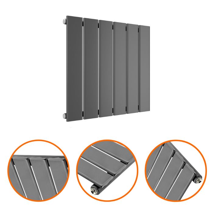 400 x 420mm Anthracite Single Flat Panel Horizontal Radiator 