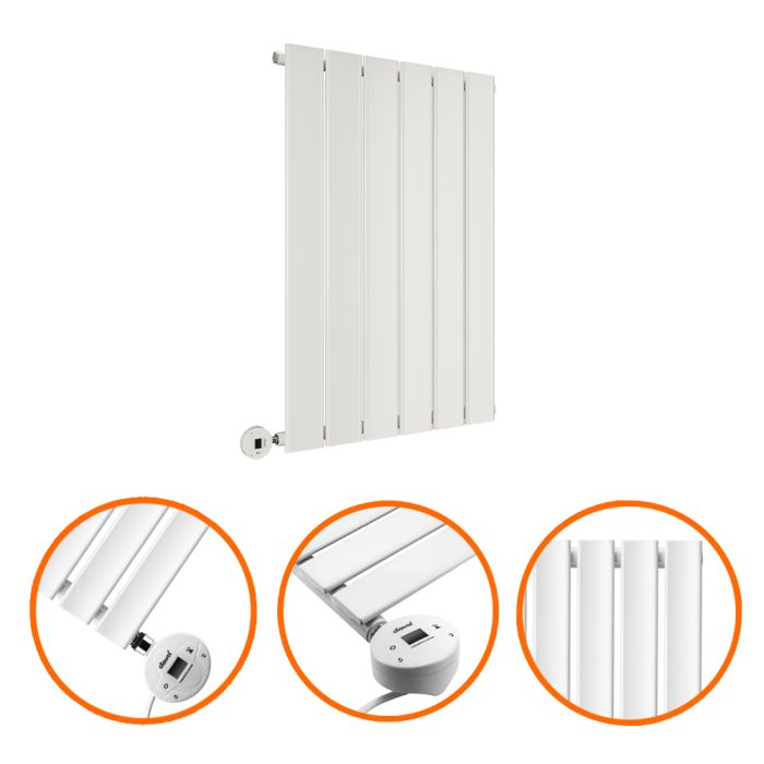 635 x 420mm Electric White Single Flat Panel Horizontal Radiator