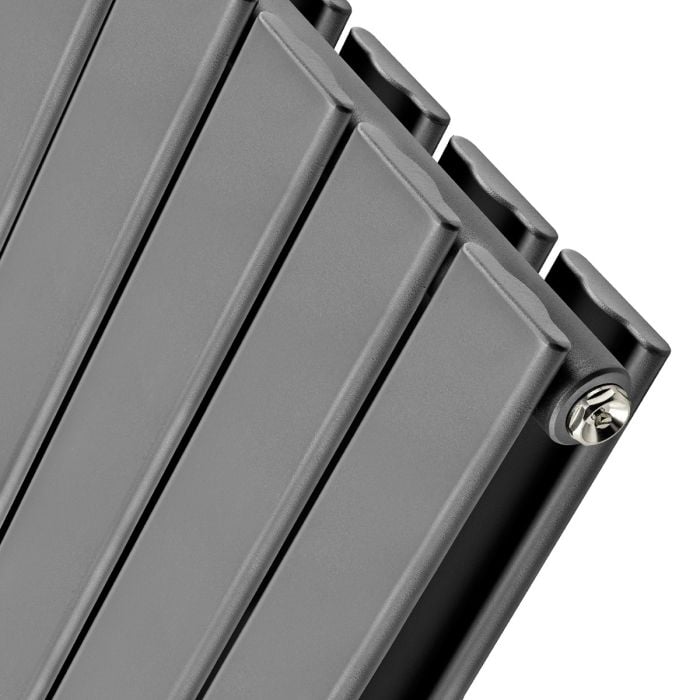 400 x 1400mm Anthracite Double Flat Panel Horizontal Radiator 